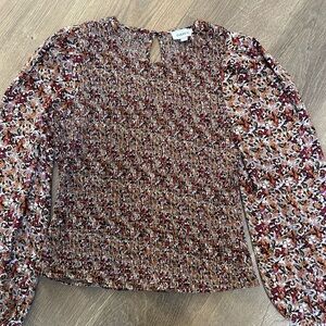 Evereve Floral Smocked Top - Multicolor (L)